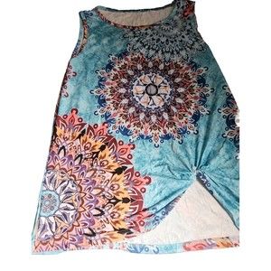 Womens summer multi color sleeveless unique design Top Blouse Style With Tunic
